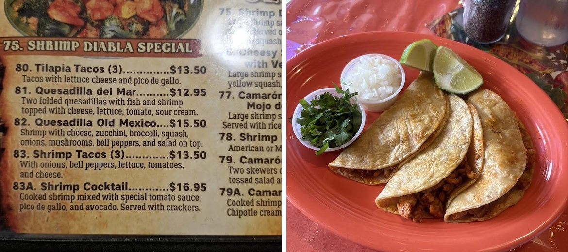 Old Mexico Menu